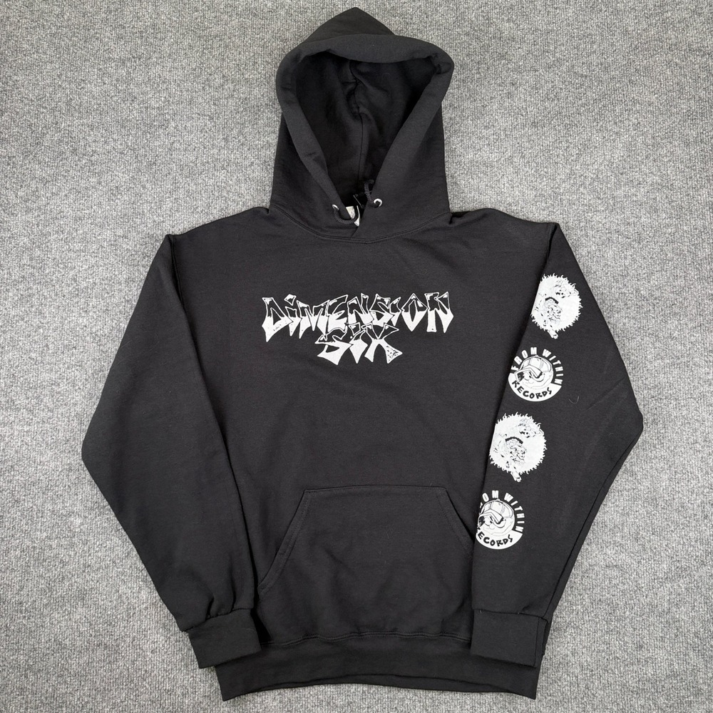 Dimension Six From Within Records Black Graphic Hoodie Mens Medium Hardcore Bamd